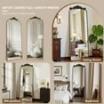 thumbnail image 6 of Antok 64"x21" Vintage Arched Full-Length Mirror with Carved Metal Frame, Baroque-Style, Bronze, 6 of 7