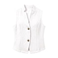 thumbnail image 6 of YVNAURA Women's Sleeveless Button Down Knit Vest Summer Casual Tank Top Open Front Lightweight Breathable Loose Fit Cardigan Waistcoat 2026 Trendy Layer Over T Shirt, White,XL, 6 of 6