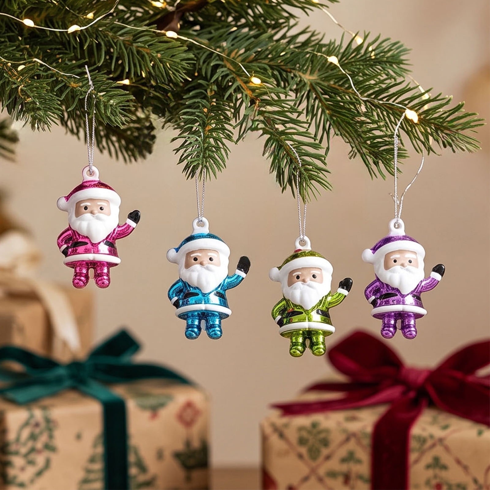 Mini Christmas Ornament Set Assorted Hanging Baubles Small Tree Decorations on Retail Card for Xmas Tree Holiday Display Durable Lightweight Festive Party Decor