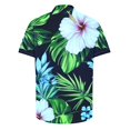 thumbnail image 4 of Njoeus Hawaiian Shirts for Men Summer Loose Casual Short Sleeve Mens Beach Shirts Button Up Floral Shirts Tropical Vacation Clothes （Available In Big & Tall Size) 3X 4X 5X Summer Savings Army Green, 4 of 5