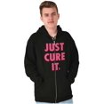 thumbnail image 5 of Breast Cancer Awareness Just Cure It Zip Hoodie Sweatshirt Women Brisco Brands S, 5 of 6