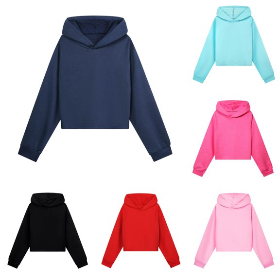 Gyujnb Warm Casual Pullover Hoodie with Ribbed in Solid Color, Suitable for School & Outdoor Daily Wear (Unisex),11-12 Years