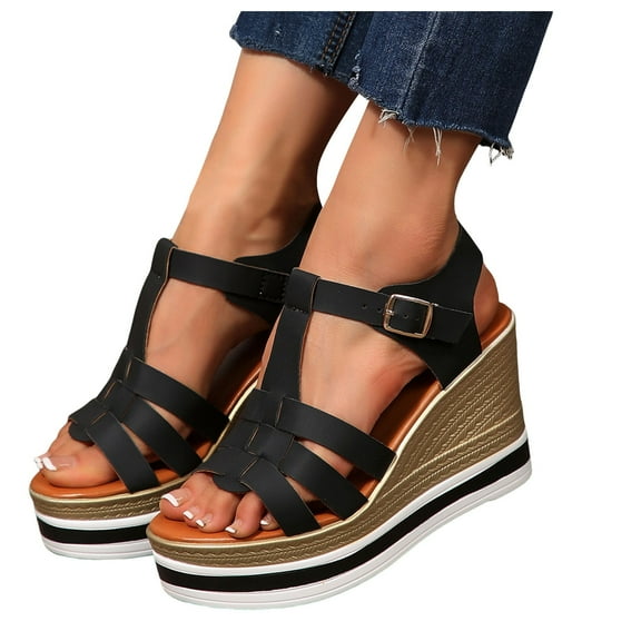 Platform Wedge Gladiator Sandals for Women 2025 Summer Stylish Ultra Chunky High Heels Dress Sandals