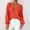 Orange, variant on Women's V-Neck Ribbed Sweater: Pearl Embellishment, Long Sleeve Warmth for Fall/Winter Semi-Formal Wear