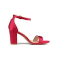 thumbnail image 3 of BLISSFUL STEP Women's Shoes Ankle Strap Buckle Block Heel Sandals Red 9, 3 of 8