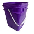 thumbnail image 3 of House Naturals 4 Gallon Square Food Grade Bucket Pail with Plastic Handles and Lid (Pack of 3) Made in USA containers (Purple), 3 of 9