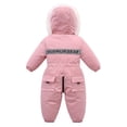 thumbnail image 3 of Coerni Baby Snowsuit Winter Coat Warm Hoodie Romper Puffer Jacket One Piece Kids Hooded Romper Outerwear Toddler Jacket, 3 of 8