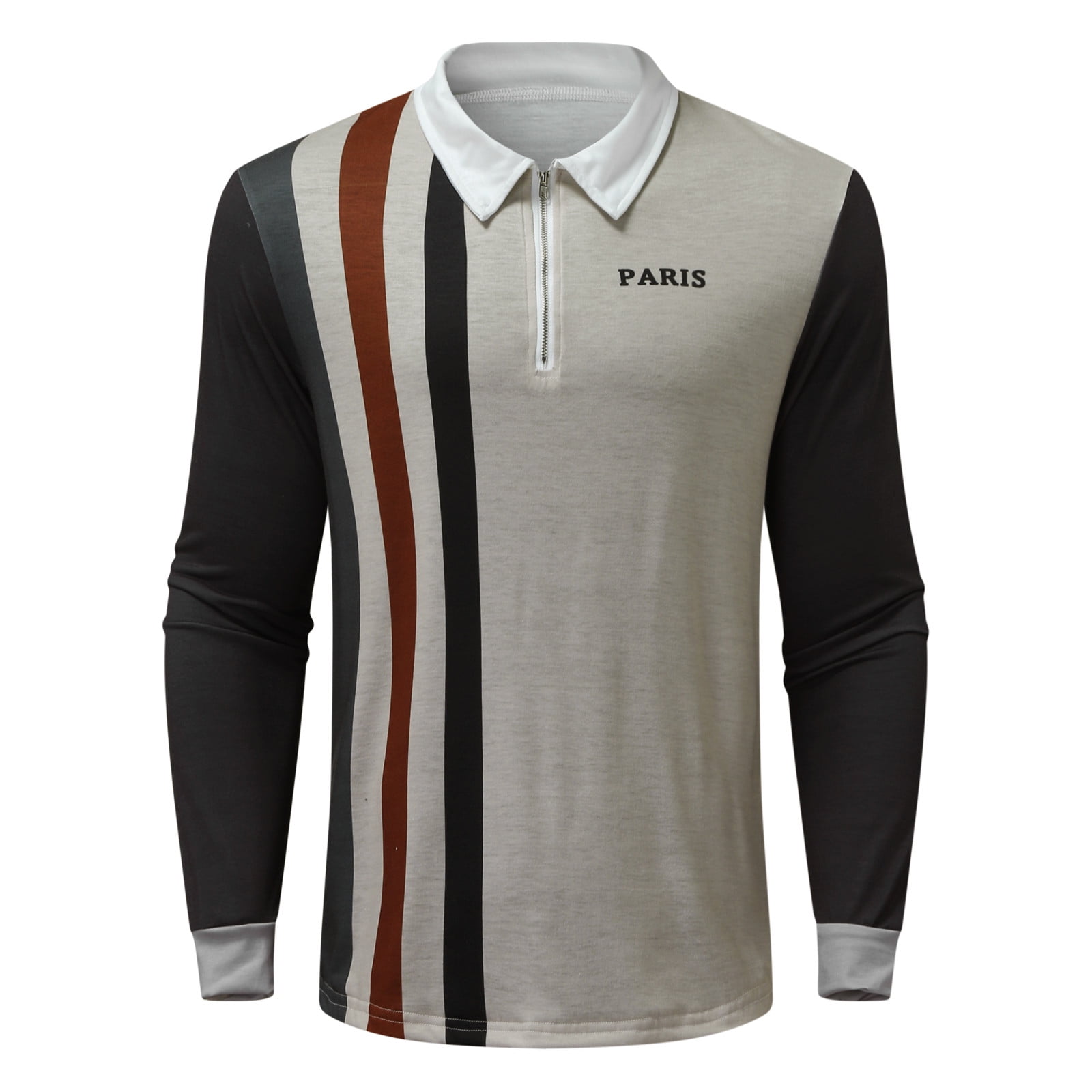 トップス Ribbed jersey polo shirt Perry-Ellis-mens-Quarter-Zip-