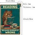 thumbnail image 6 of 1PC Owl Metal Tin Sign Reading Because Murder is Wrong Vintage Art Mural Hanging Iron Painting, 6 of 8