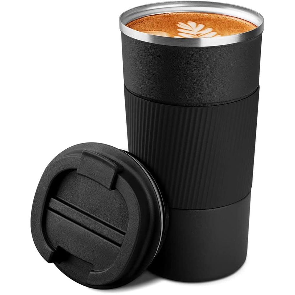 Buy Promotional Leak Proof Coffee Mug Travel Stainless Steel Double Wall  Reusable Coffee Travel Mug With Silicone Rubber Grip Band from Yongkang  Promoware Industry And Trade Co., Ltd., China