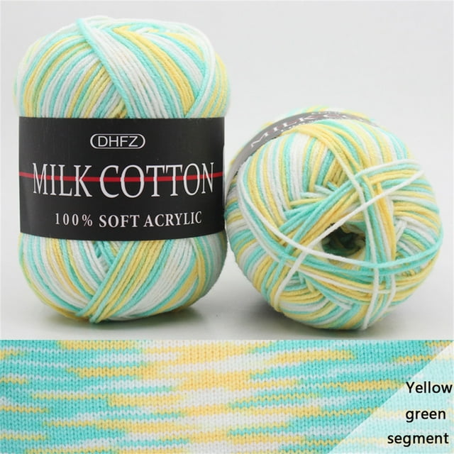 Hilo de Lana para Tejer a Mano Colorido | Mezcla Suave de Algodón para Bebé | Ovillo de 50 g | Suministros para Crochet y Tejido DIY, Artesanías, Suéteres, Sombreros, Bufandas | Cálido, Duradero