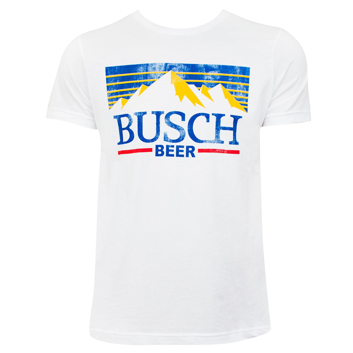Busch Men's White Vintage Mountain Logo 