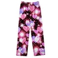 thumbnail image 5 of Valentines Day Themed Pajama Set for Women Adorable Heart Print Button Up Long Sleeve and Pants 2 Piece Pajama Set for Women Set Comfy Pajamas for Women Set Purple XXL, 5 of 7