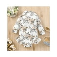 thumbnail image 3 of Toddler Infant Baby Girl One Piece Swimsuits Floral Print Long Sleeve Zip-up Ruffle Jumpsuit Swimwear Beachwear Bathing Suit, 3 of 9