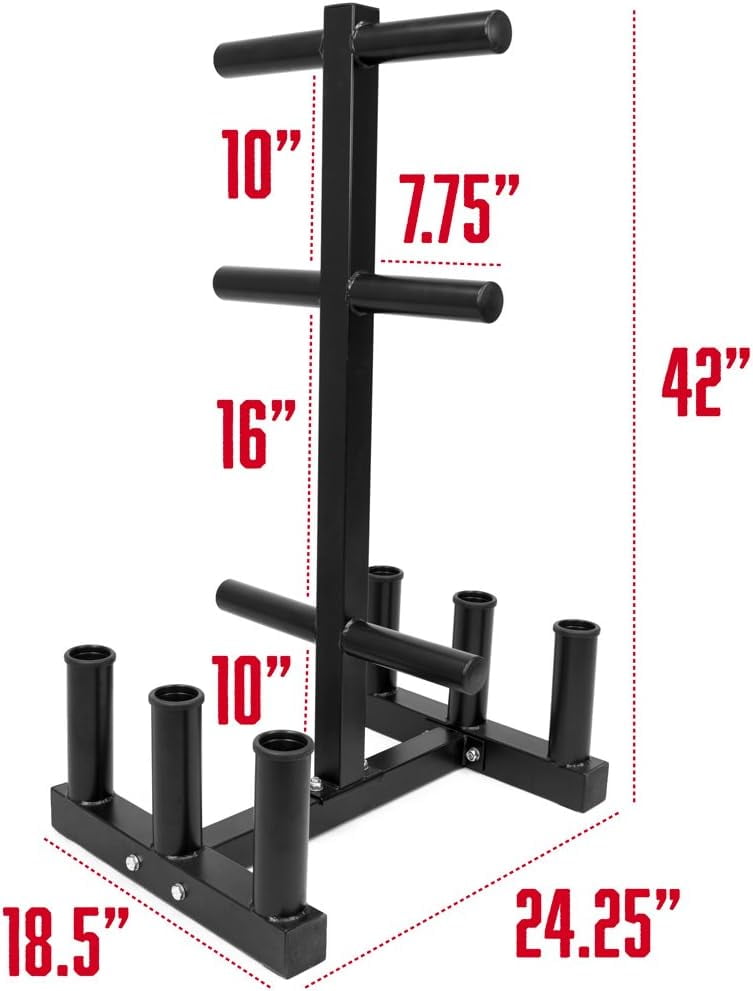 2 inch Weight Plate Tree Rack with 6 Barbell Holders Holds Up to 800 lbs. Weight Plates Workout Lifting Equipment for Professional Home Gym Storage Use Assembly Required Walmart
