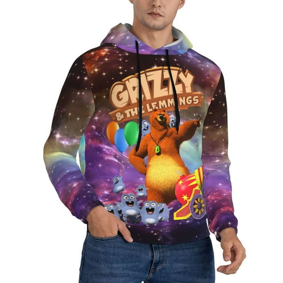 Unisex Grizzy and the Lemming Pullover Hoodies 3D Print Novelty Sweatshirts Hoodie with Pocket for Men Women