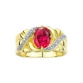 thumbnail image 1 of RYLOS Bagues pour Femmes Bague en Or Jaune 14K Classique Pierre Précieuse Ovale 9x7 mm et Diamants Rubis de Juillet Bijoux Taille 9, 1 of 7