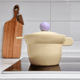 thumbnail image 3 of Better Finger Kitchen Essential 6 Inch Rice Pot with 2 Lids, Healthy Nonstick Ceramic Coating Cooking 1.6QT Stockpot, Soup Pot, Induction Compatible Cookware, Made in Korea (Yellow), 3 of 11