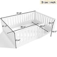 thumbnail image 5 of URTR Queen Size Montessori Floor Bed with High Fence and Door, Wooden Low-profile Queen Floor Bed Frame for Bedroom, White, 5 of 10