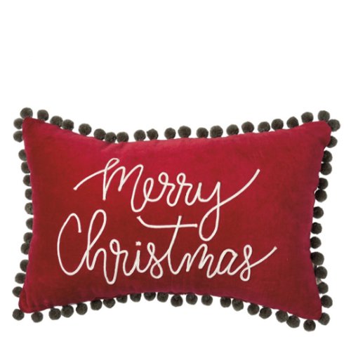 Red and Black Merry Christmas Pillow