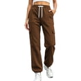 thumbnail image 2 of SYwaren Sweatpants for Women Casual Baggy Drawstring Elastic Waistband Solid Color Tapered Cuffed Jogger Pants with Pockets, 2 of 8