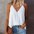 thumbnail image 2 of JINMGG Tank Tops for Women under $5,Women's Fashion Solid Sleeveless Vest T-Shirt Sling Blouse V Neck Casual Tops White XL, 2 of 5