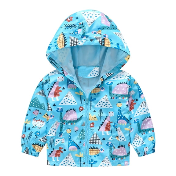 NordicNest Fall Coats for Kids with Hoods Print Windproof Autumn Zipper Toddler Grils Jacket for Baby Boys Girls