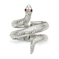 thumbnail image 4 of Auriga Fine Jewelry 925 Sterling Silver Crystal Snake Ring Size 6 for Women, 4 of 5