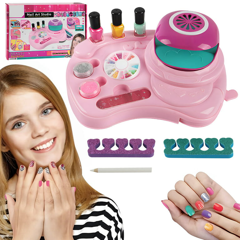 Nail Kit For Girls Ages 4 12 Kids Nail Polish Set With Nail Dryer, 2 In 1 Nail  Pens, Sticky Fake Nails, Nail Art Studio Makeup Manicure Spa Decoration  Tools From Chinabrands, $20.1