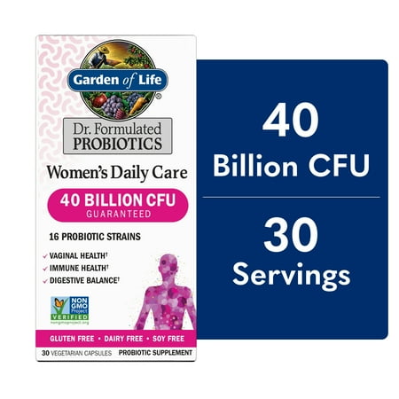 Garden of Life Dr. Formulated Women’s Health Daily Probiotics Vitamins for Digestive Gut Health and Immune Support, 30 Count