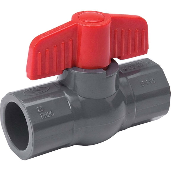 B & K 107-605 Muellar # 1" PVC Solv Ball Valve, 1" S x 1" S