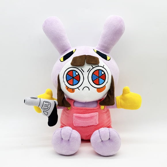 The Amazing Digital Circus Pomni Jax Plush Toy, 13.4" H Soft Stuffed Rabbit Character, Cute Crossover Collectible Plushie for Kids & Fans