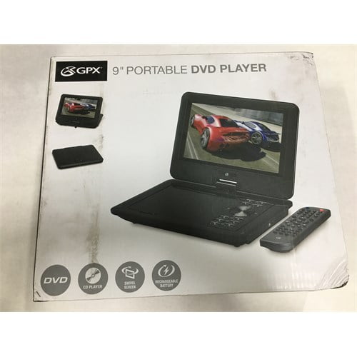 GPX PD901B Portable DVD Player With 9 in LCD Display