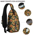 thumbnail image 3 of Sunflower and Butterfly Design Sling Backpack with Lightweight Durable Construction, Adjustable Strap, Multiple Compartments for Travel, Gym, Daily Commuting, 3 of 6