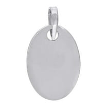 925 Sterling Silver Mens Fashion Oval Disc Charm Pendant 40.1x21.6mm Wide Necklace for Men