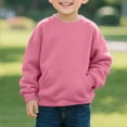 thumbnail image 4 of Spazoro Toddler Girls Swearshirts, Fall Winter Solid Color Crew Neck with Pockets Casual Pullover Tops for Girls Pink Size 5 T, 4 of 6