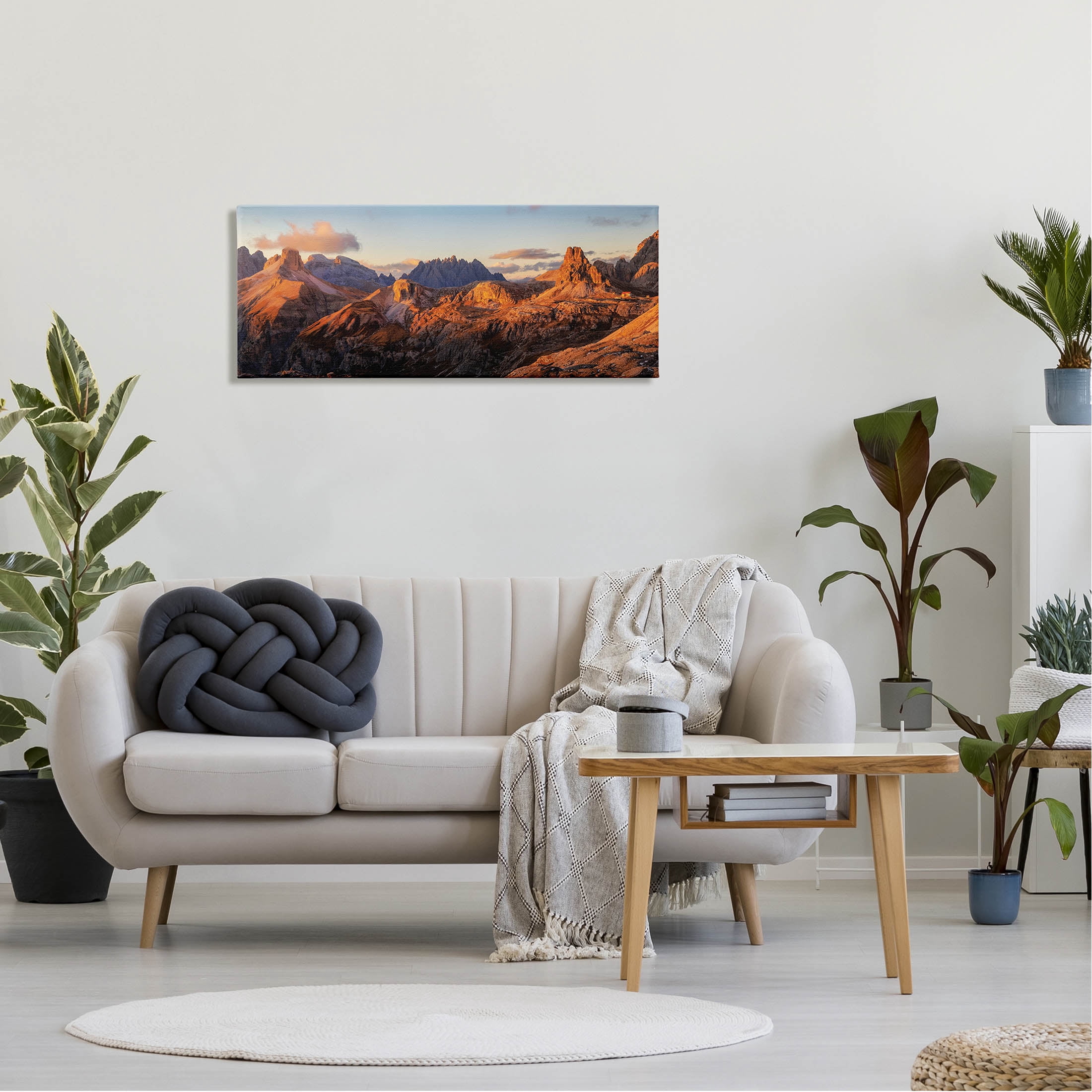 Panoramic Desert Canyon Peaks Landscape Photograph Gallery Wrapped Canvas Print Wall Art