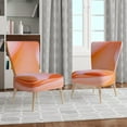 thumbnail image 4 of Designart "Mineral Orange Agate" Upholstered Mid-Century Accent Chair - Arm Chair, 4 of 5