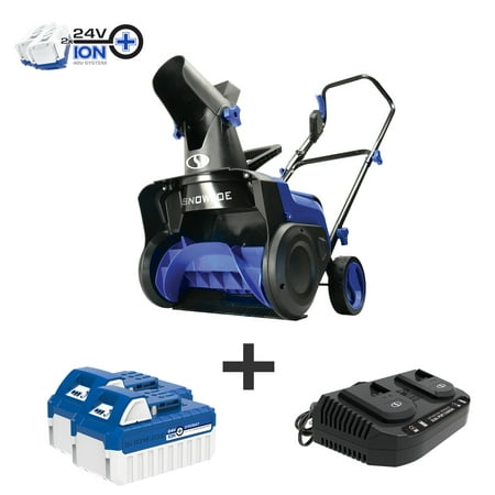 Snow Joe 24V-X2-SB15 48-Volt Ion+ Cordless Battery Snow Blower Kit  15-inch  W/ 2 x 4.0-Ah Batteries and Charger