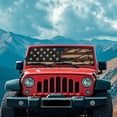thumbnail image 3 of XYZCANDO US Flag Windshield Sun Shade Windshied Sunshade Block UV Rays Compatible with 2007-2024 Wrangler Rubicon Sahara TJ JK JKU 2 & 4 Door Car Sun Shade Heat Shield, 3 of 7