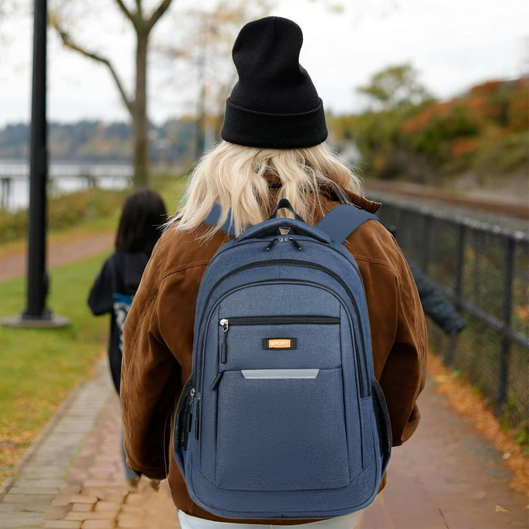 backpack with sturdy laptop sleeve Tuvgenk Business Travel Backpack Water Resistant Oxford Cloth Durable  Laptop Bag with Ventilated Back Support and Sturdy Organizer Pockets