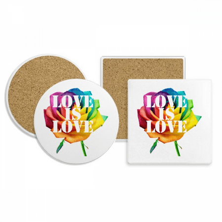 

Flower Wrap Identifies Rainbow Equality Coaster Cup Mug Holder Absorbent Stone Cork Base Set