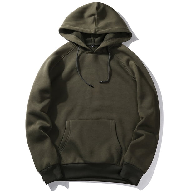 Gibobby Sudadera para Hombre Sudadera con Capucha de Forro Polar Absorbe la Humedad y Transpirable(Verdemilitary,M)