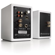 Audioengine A2 24 Bit Hires aptX Home Stereo PC Bookshelf Speakers with Bluetooth and Dome Tweeters - White