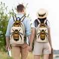 thumbnail image 4 of Rateoe Honey Bee Pattern Durable Canvas Backpack for Men & Women – Stylish & Lightweight – Adjustable Straps, Multiple Pockets – Fits 15-17 Inch LaptopsMedium, 4 of 5