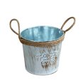 thumbnail image 2 of quanjun Vintage Metal Iron Keg Flower Pot Hanging Balcony Garden Plant Planter Decor Pot, 2 of 2