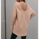 thumbnail image 3 of Suéter de punto para mujer, cuello en V, hombros caídos, mangas sin espalda, suéter de punto de color puro, Top para viaje caqui XL, 3 of 5