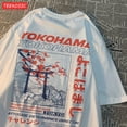 thumbnail image 3 of T-Shirts d'Été en Coton pour Femmes Style Japonais Impression de Lettres Manches Courtes Respirant Oversize Col Rond Hauts Décontractés Vêtements Féminins, 3 of 7