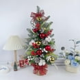thumbnail image 5 of Mini Christmas Tree, 24" PE Prelit Small Artificial Tabletop Snow Flocked Christmas Trees Decor, Outdoor Indoor Porch Table Centerpieces Xmas Christmas Decorations, 5 of 7