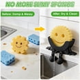 thumbnail image 5 of 2 PCS Cute Hanging Sponge Holder with Drainage, 2026 New Sponge Holder with Drainage Featuring Legs and Open Draining Design, 3D Printing Countertop Sponge Holders for Kitchen Sink (Pink&Blue), 5 of 9